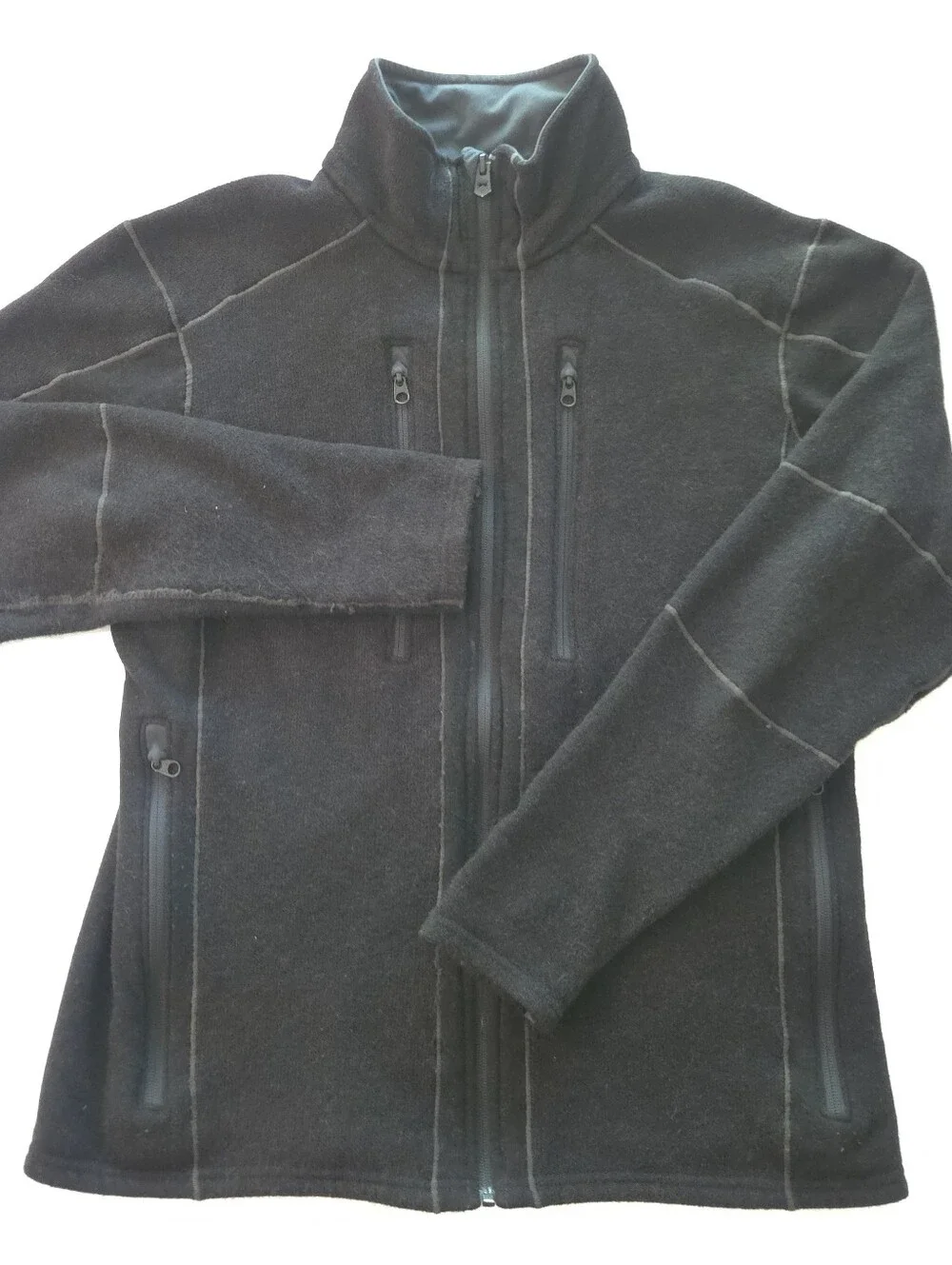 🖤 KÜHL Interceptr Full Zip Fleece Jacket | Men's Large | Black | Wool Blend